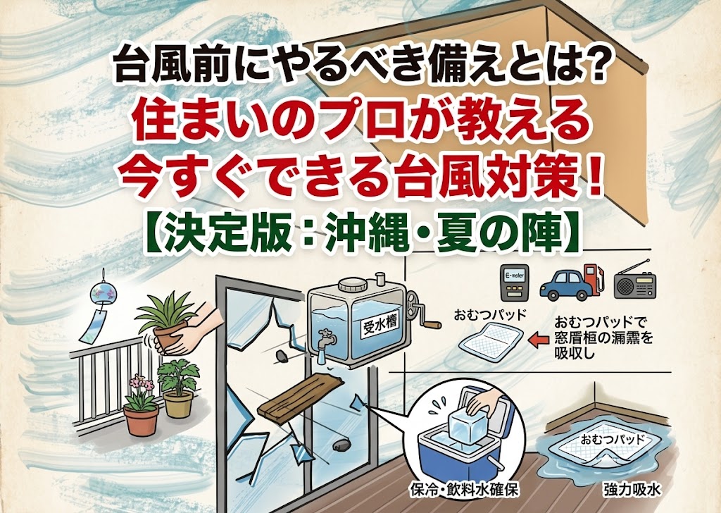 【台風対策】住まいのプロ直伝！窓の雨漏りには「おむつパッド」が最強説驚きの裏ワザ大公開🌀✨