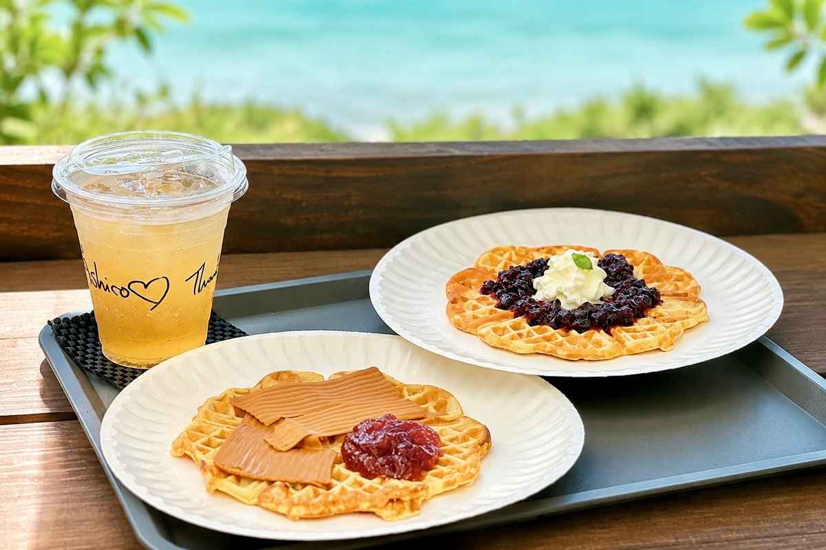 🌊 青い海と極上ワッフル！うるま市「Åshiro outdoor cafe」で過ごす贅沢時間 ☕✨